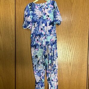 Lilly Pulitzer Kids Blue and Pink Floral Jumpsuit